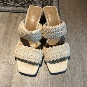 H&M Braided Rope Heel Sandals Size 7